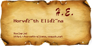 Horváth Eliána névjegykártya
